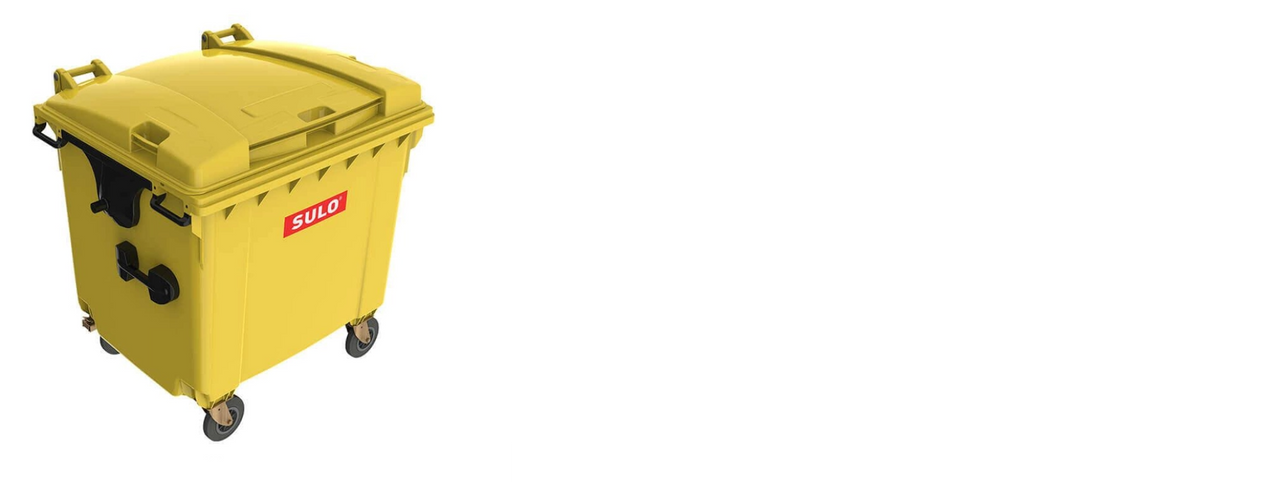 Контейнер для твердих побутових відходів 1100л SULO, плоска кришка, жовтий